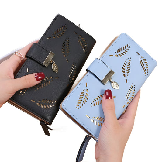 Women Gold Hollow leaves Wallet - Betian-na